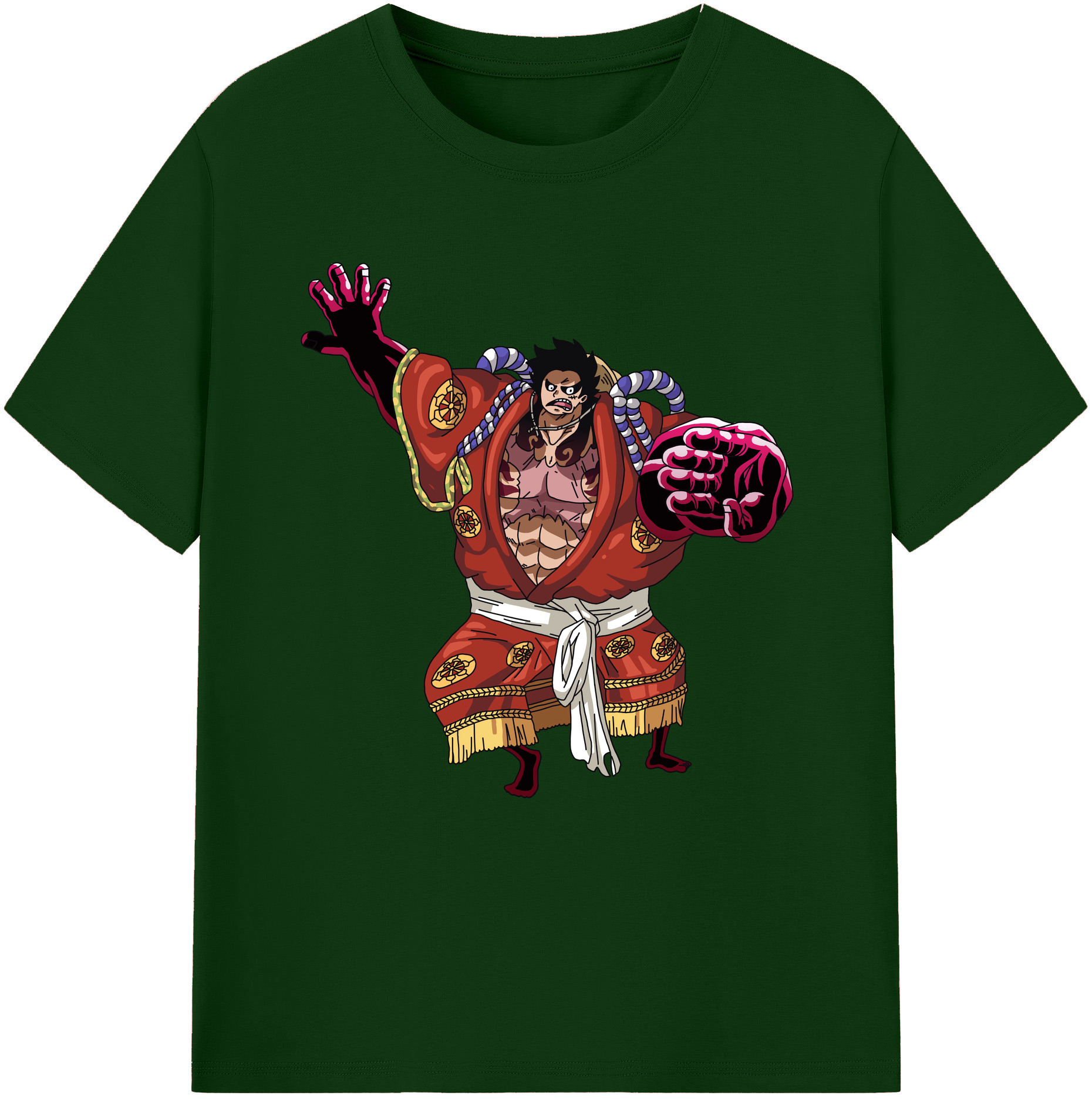 ワンピース モンキー・D・ルフィ ONE PIECE Monkey D. Luffy 綿100％半袖Tシャツ（フロントプリント）